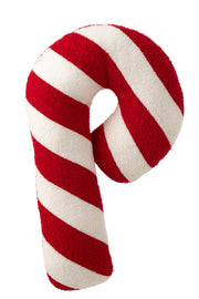 Cuscino Bastoncino Di Zucchero Rigato Poliestere 63 cm Rosso Natale Bianco (265162)