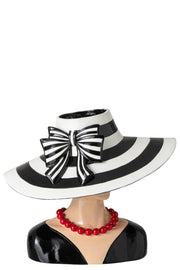 Vaso Donna Cappello Resina 34.5x26.5x29.5 cm Nero Rosso