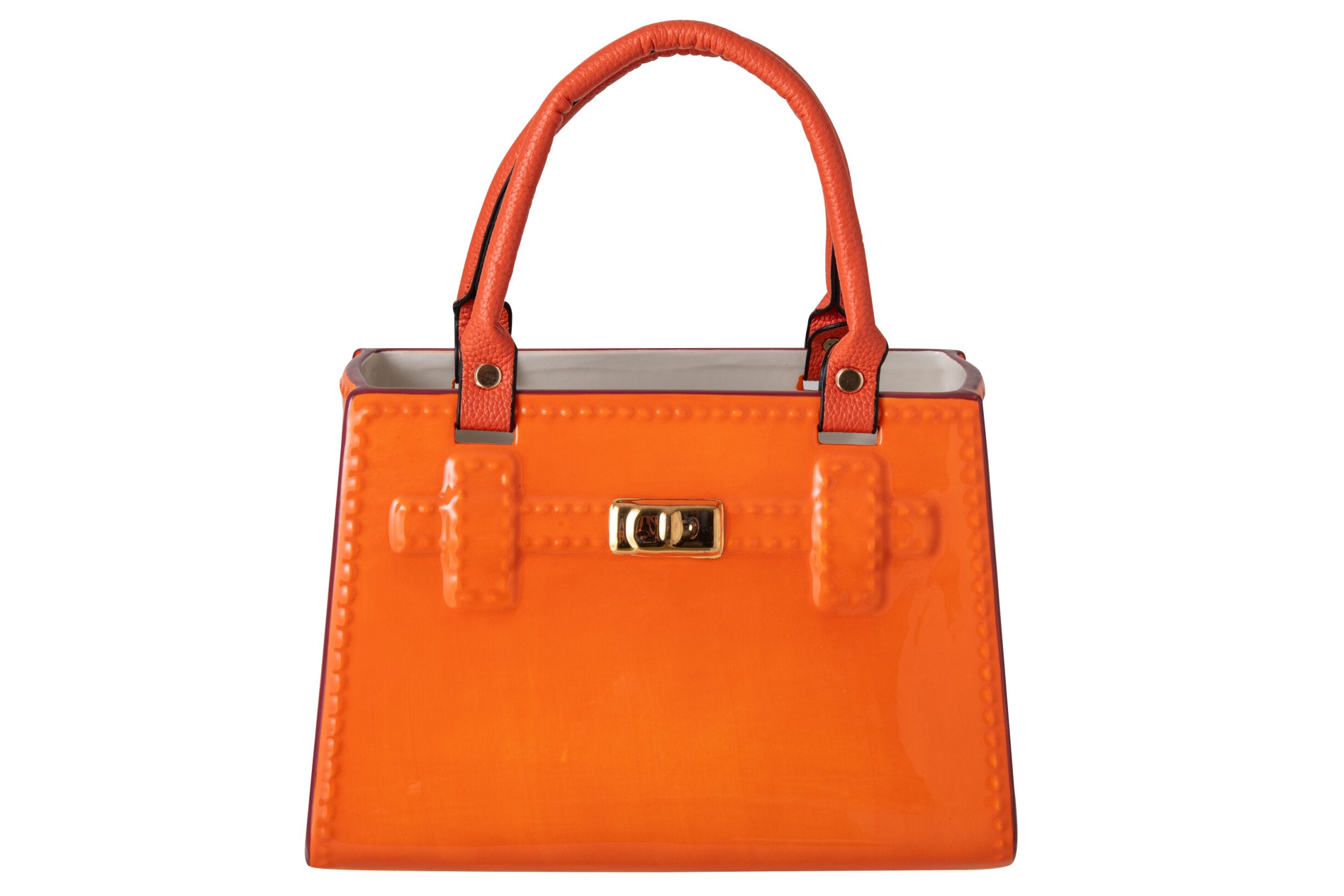 Vaso Decorativo a Borsa Dolomite 28 cm Arancione 1.23 kg