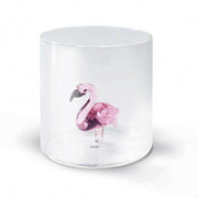 BICCHIERE DA ACQUA FENICOTTERO ROSA IN VETRO SOFFIATO