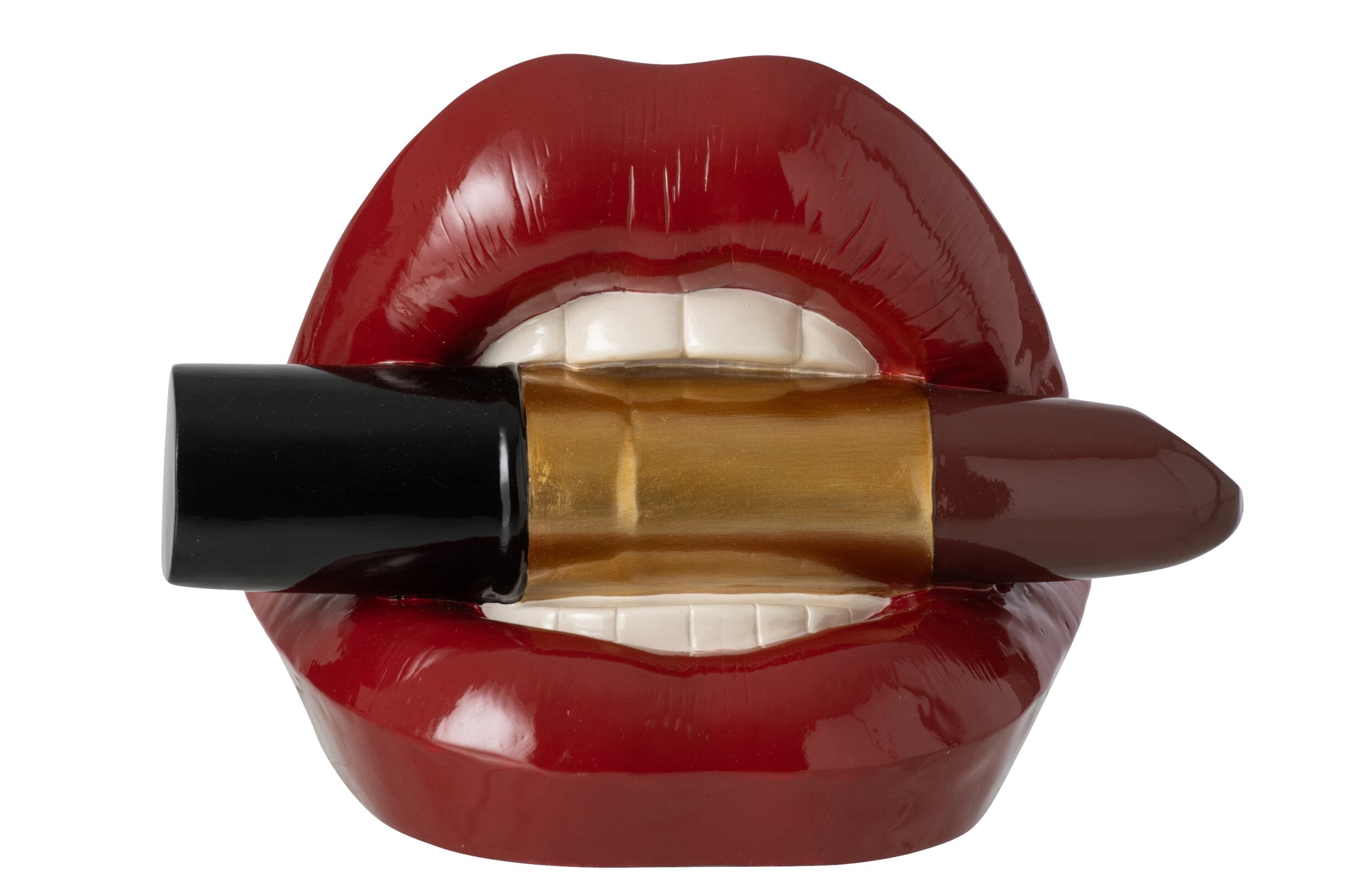 Decorazione Labbra Rossetto Poliresina Rosso Natale 33cm 1.8kg