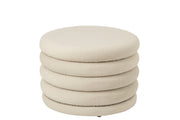 Pouf Mich Compensato Tessuto Ecru 59x59x40 cm 266284