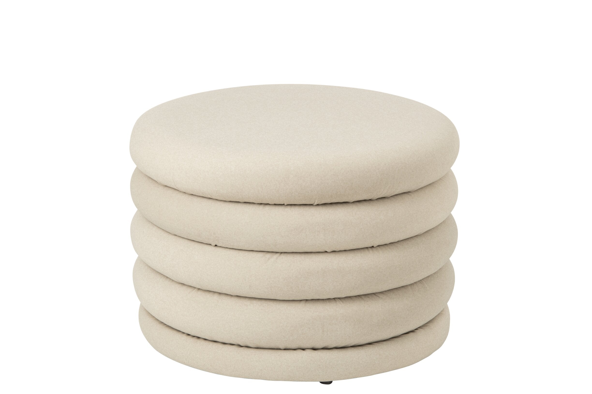 Pouf Mich Compensato Tessuto Ecru 59x59x40 cm 266284