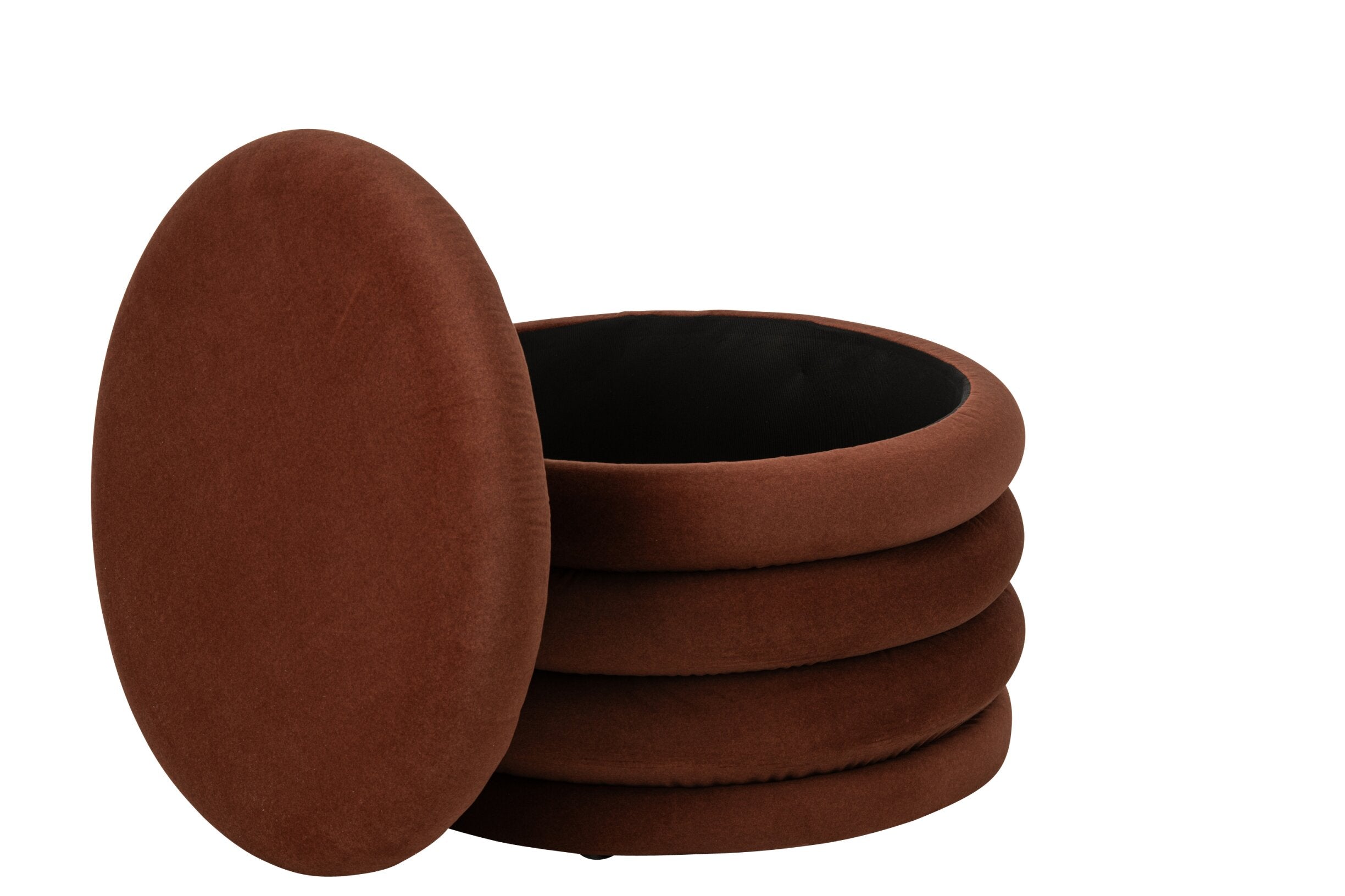 Pouf Mich Compensato Tessuto Ruggine D59x40cm