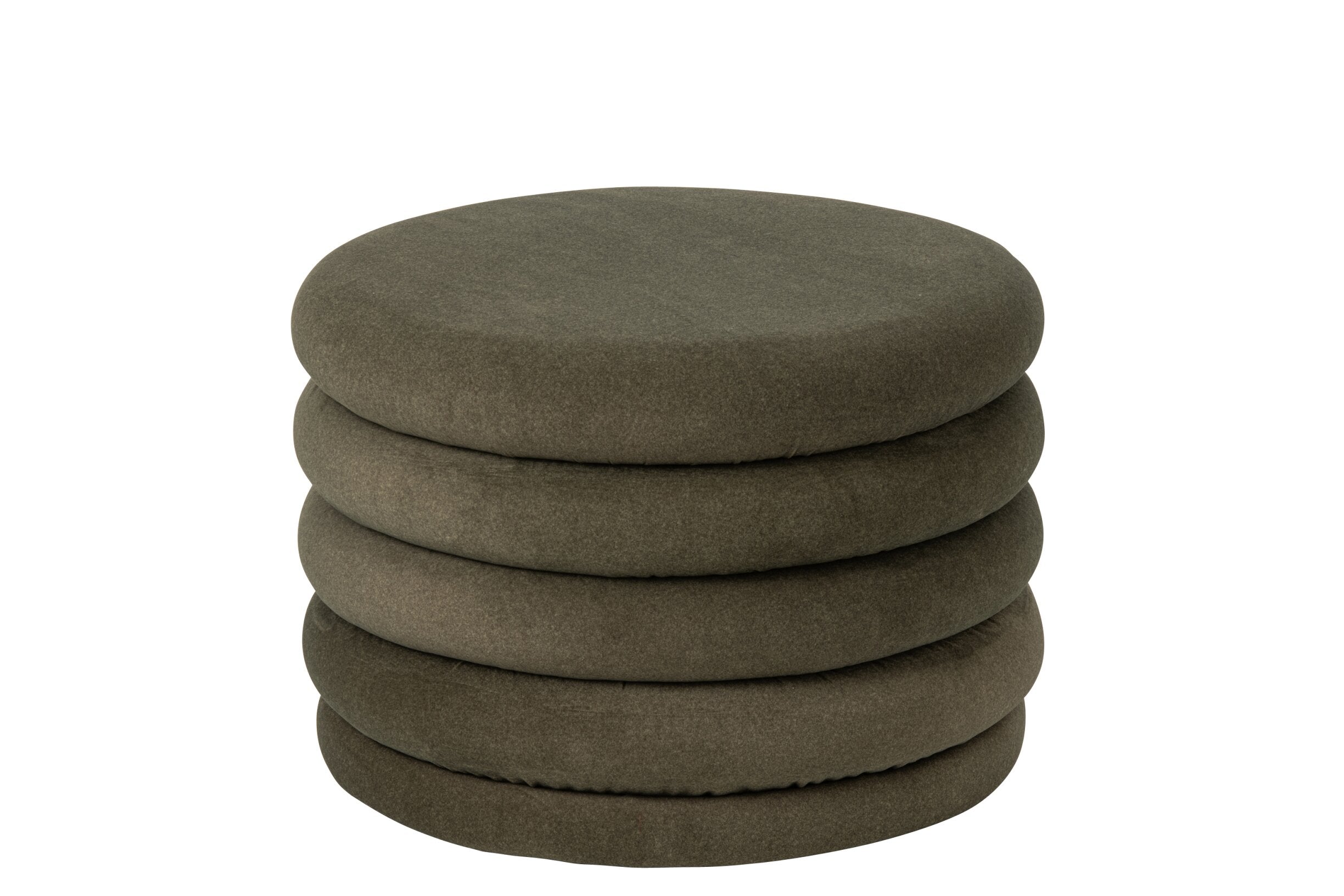 Pouf Mich Compensato Tessuto D59cm H40cm Verde Scuro