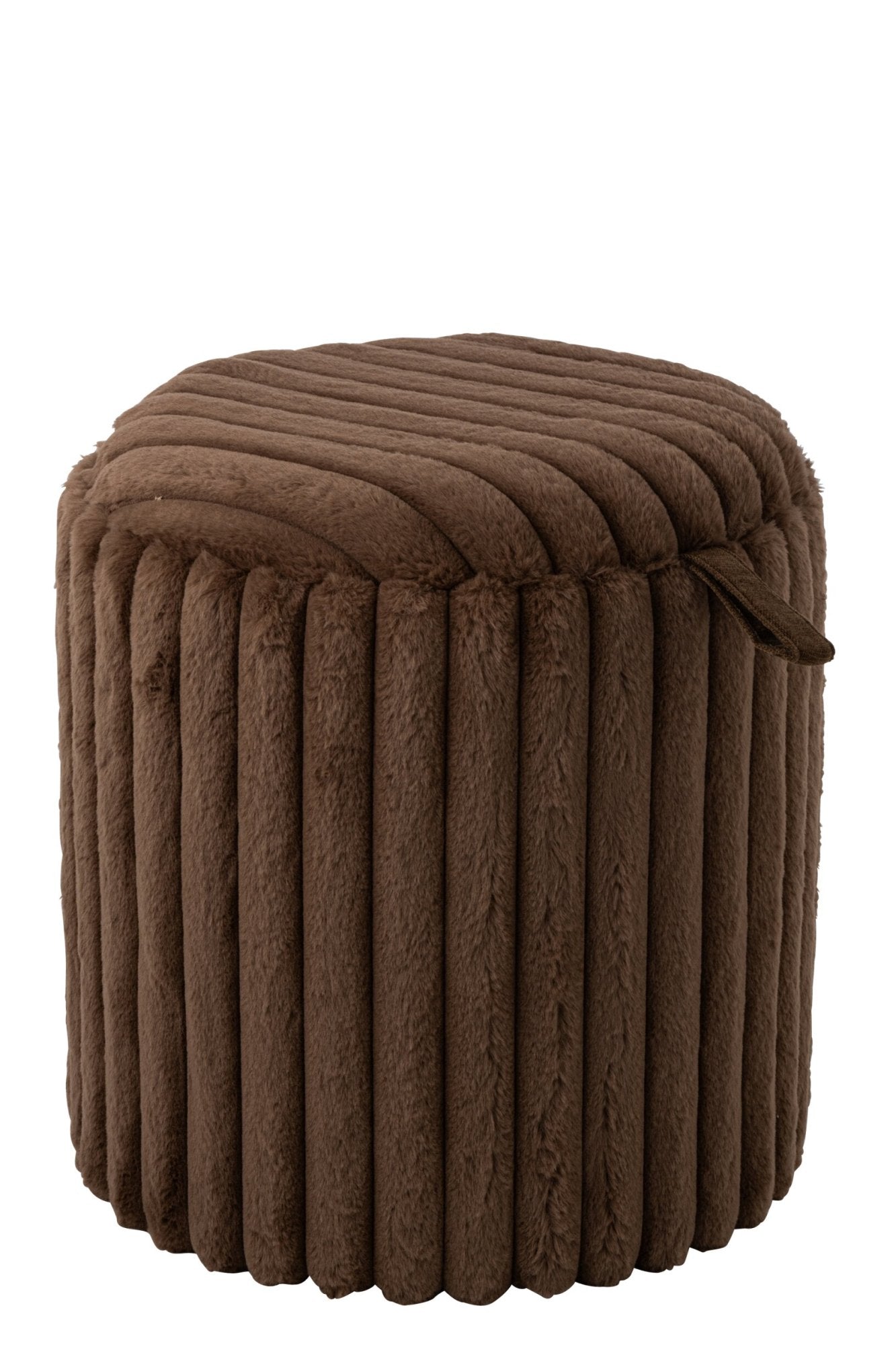 Pouf con Coperchio A Costa Mdf 40x40x42 cm Marrone