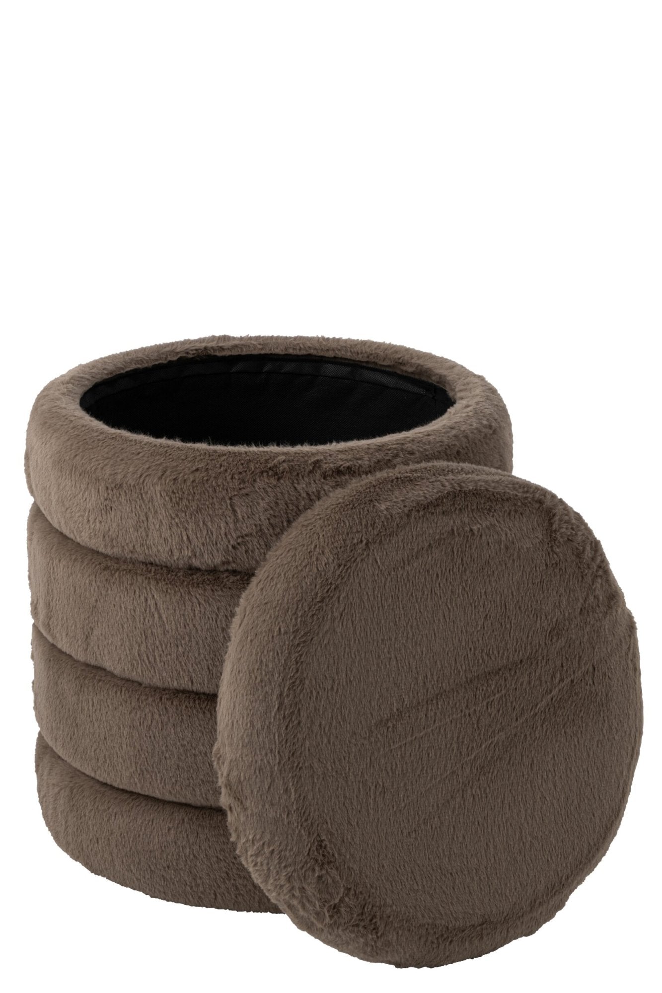 Pouf con Coperchio Mdf D41.5xH47.5cm Taupe