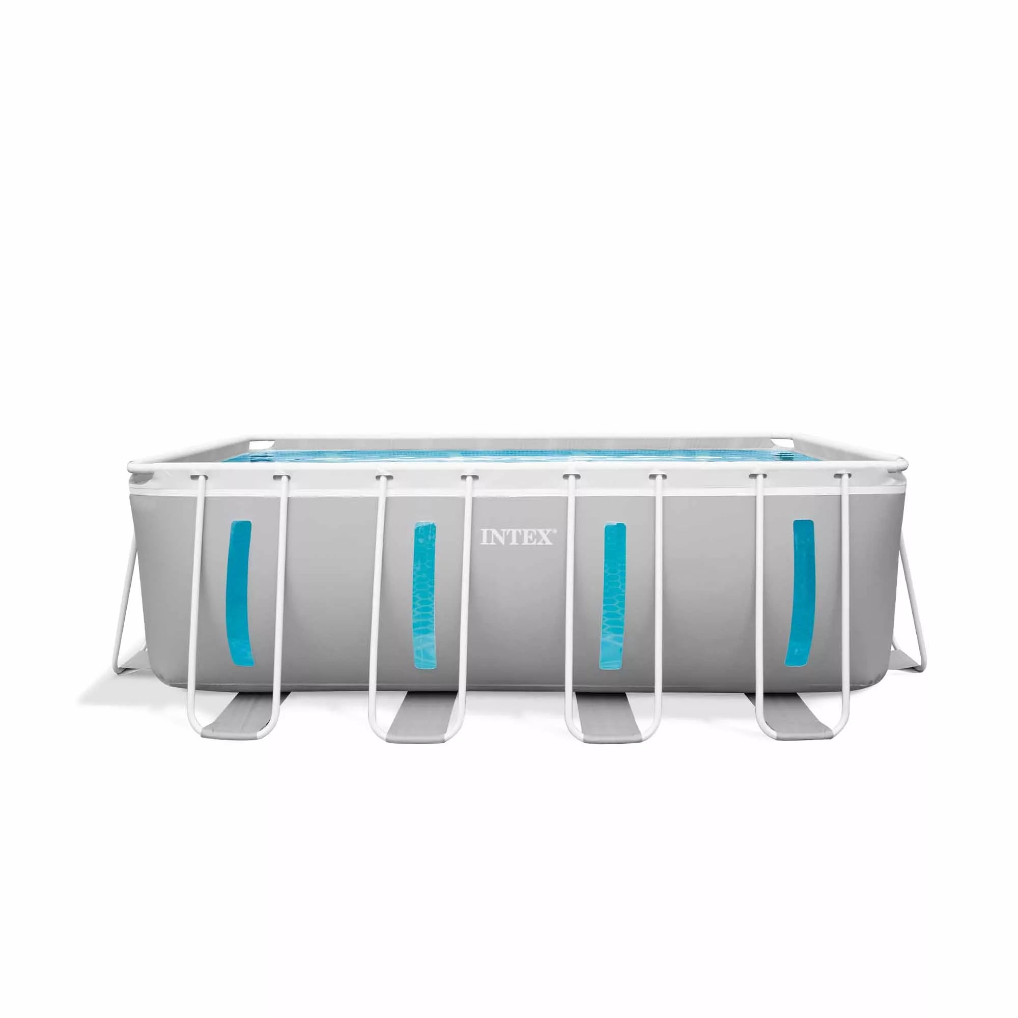 Intex Piscina Rettangolare Prisma Frame Clearview 26770NP Grigio Chiaro