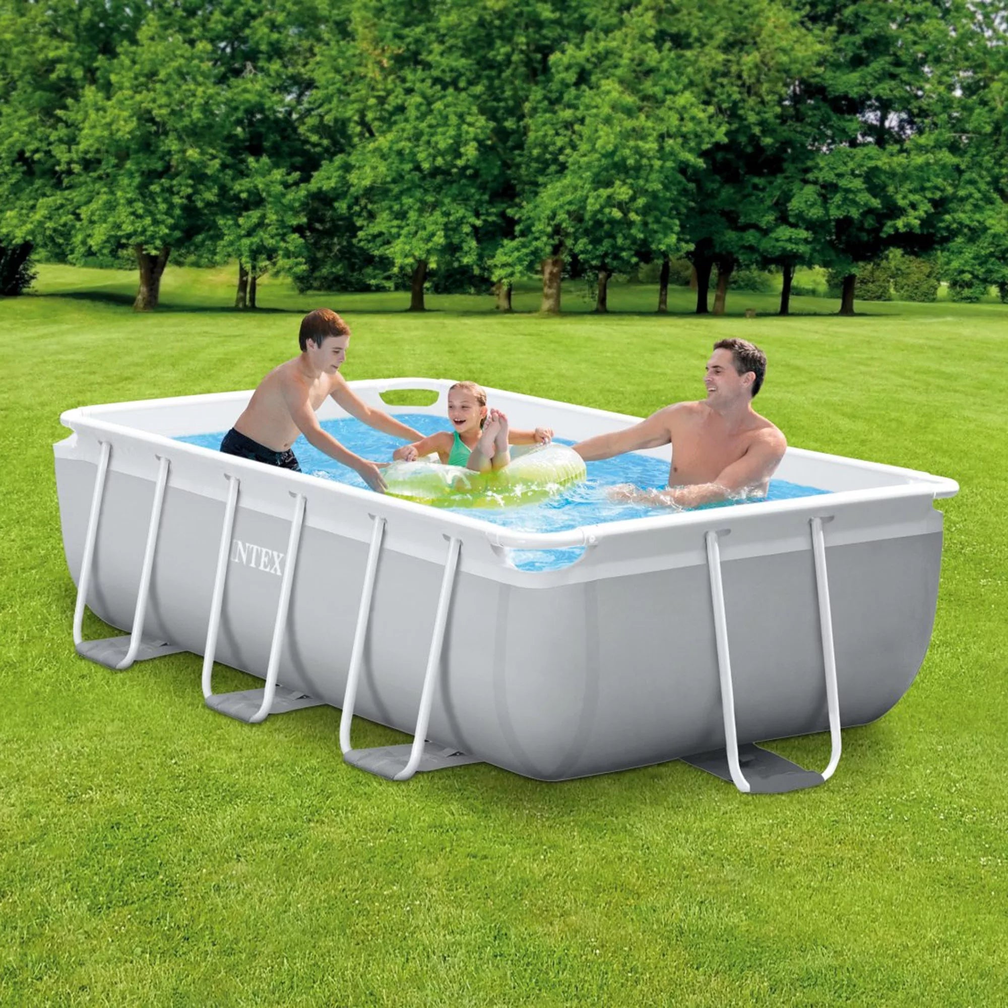 Intex Piscina Rettangolare Prisma Frame 300cm x 175cm x 80cm Grigio