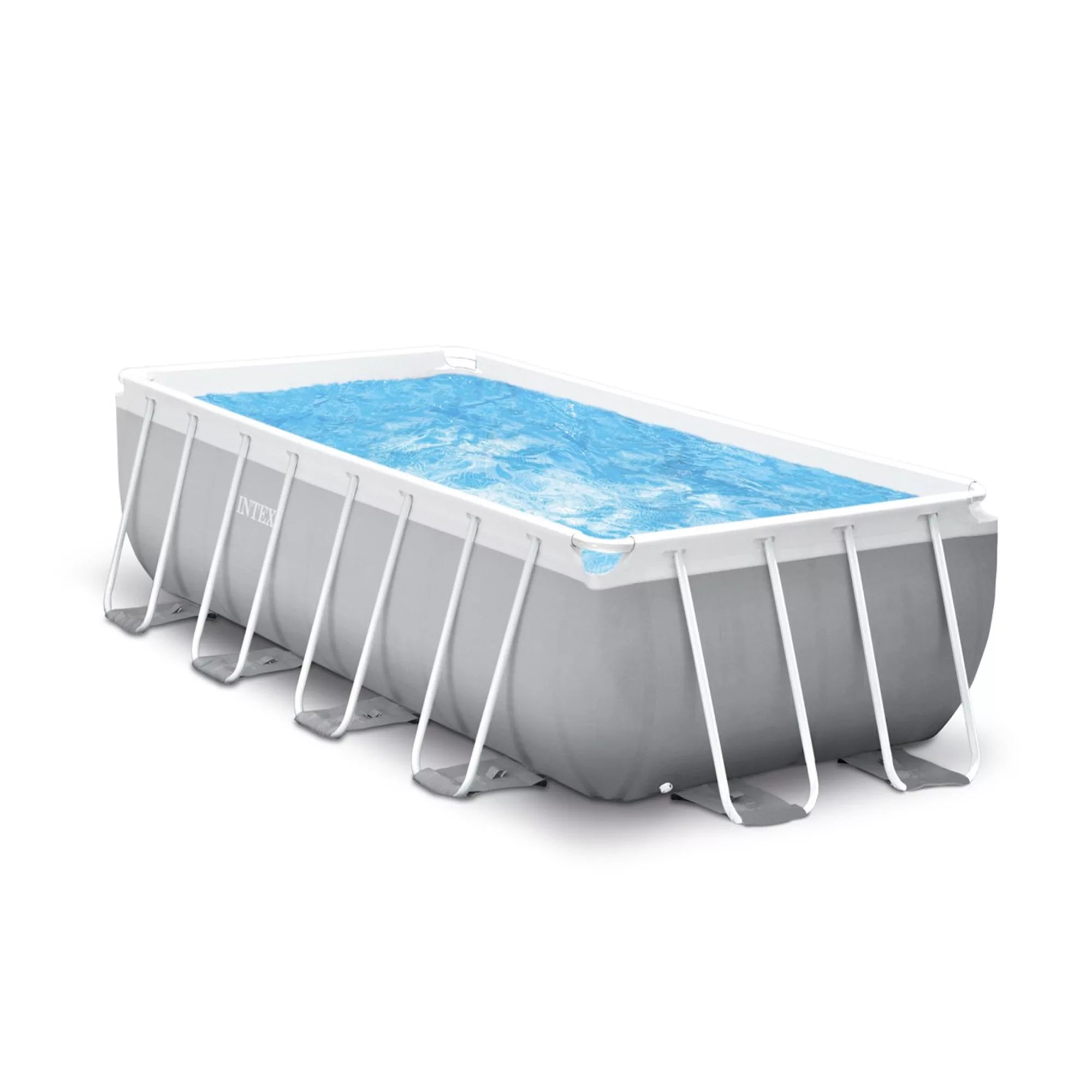 Piscina Rettangolare Prisma Frame 400x200x122cm Grigio Chiaro Intex