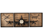 Orologio Da Parete Metallo Nero Aereo 225.5x75x26 cm Peraga Christmas