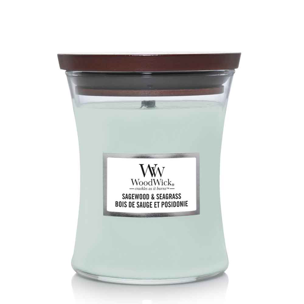 CANDELA CLESSIDRA MEDIA HOURGLASS SAGEWOOD & SEAGRASS