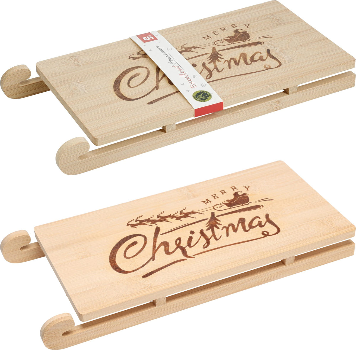 Bambus-Schlittentablett 32 x 14 cm PERAGA CHRISTMAS