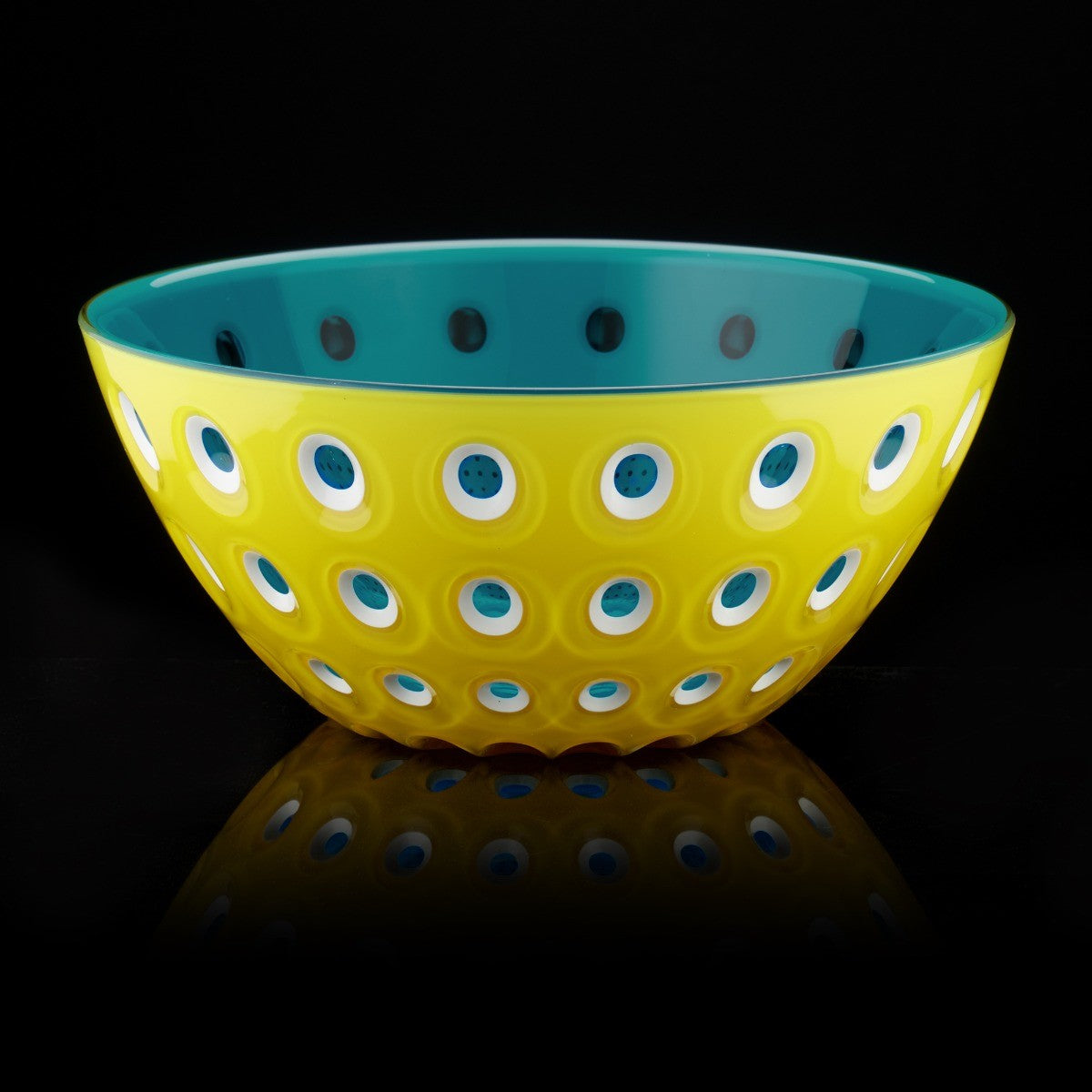 CIOTOLA 25 CM LE MURRINE GIALLO/BIANCO/ACQUAMARINA