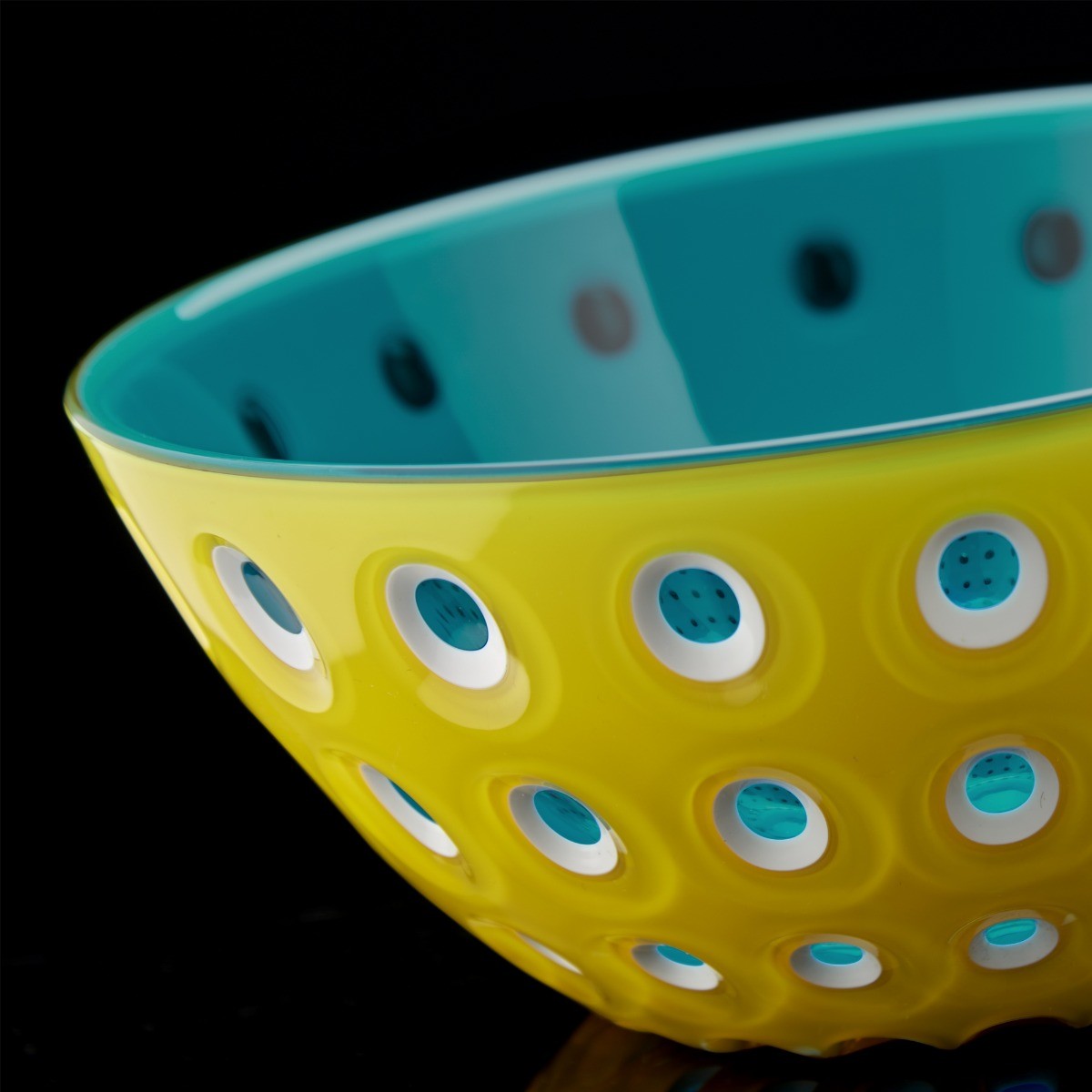 CIOTOLA 25 CM LE MURRINE GIALLO/BIANCO/ACQUAMARINA