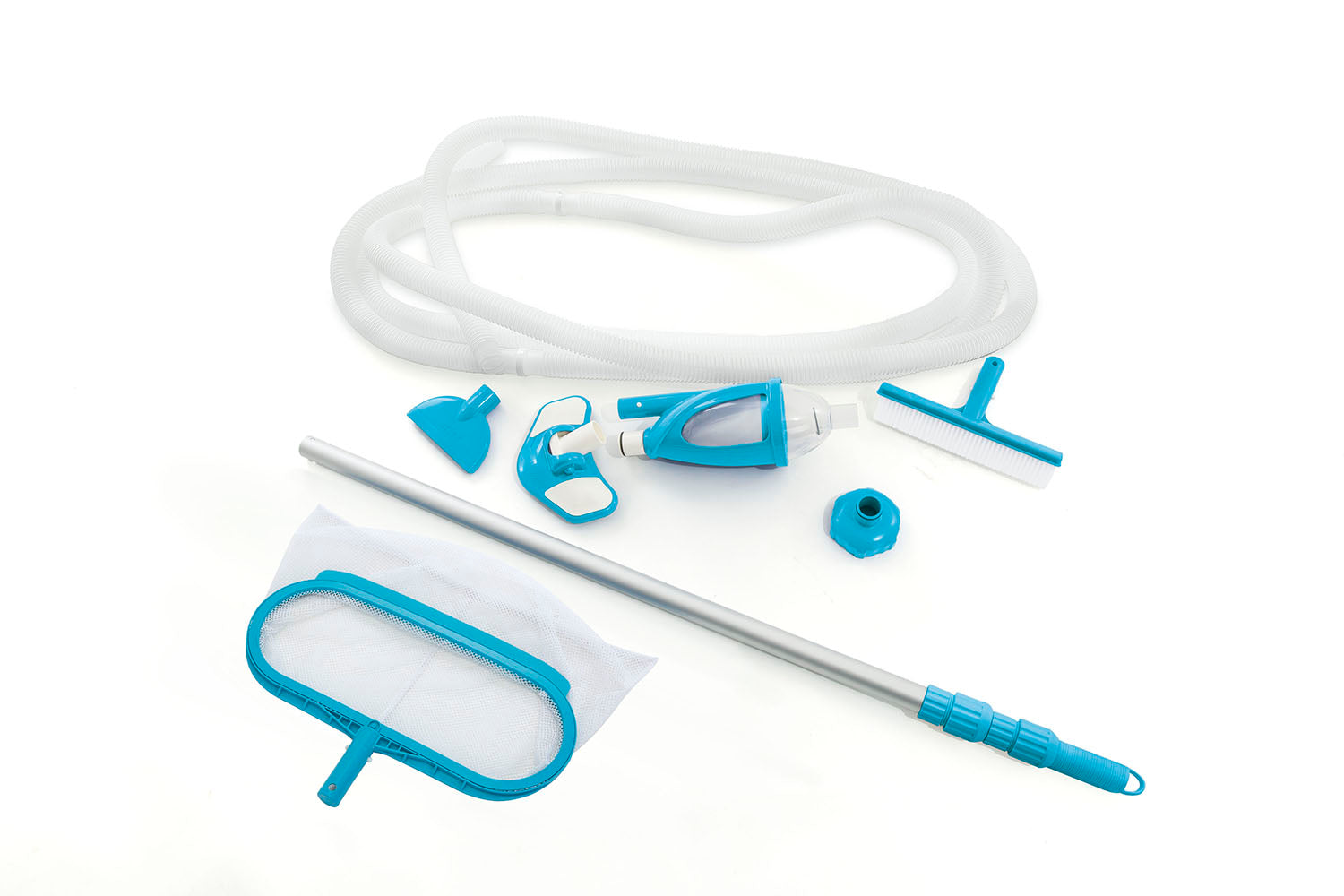 KIT PER PULIZIA PISCINA DELUXE CON MANICO TELESCOPICO 279CM