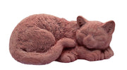 DECORAZIONE GATTO CHE DORME RIFINITA A MANO 27CM IN TERRACOTTA