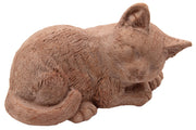 DECORAZIONE GATTO CHE DORME RIFINITA A MANO 19CM IN TERRACOTTA