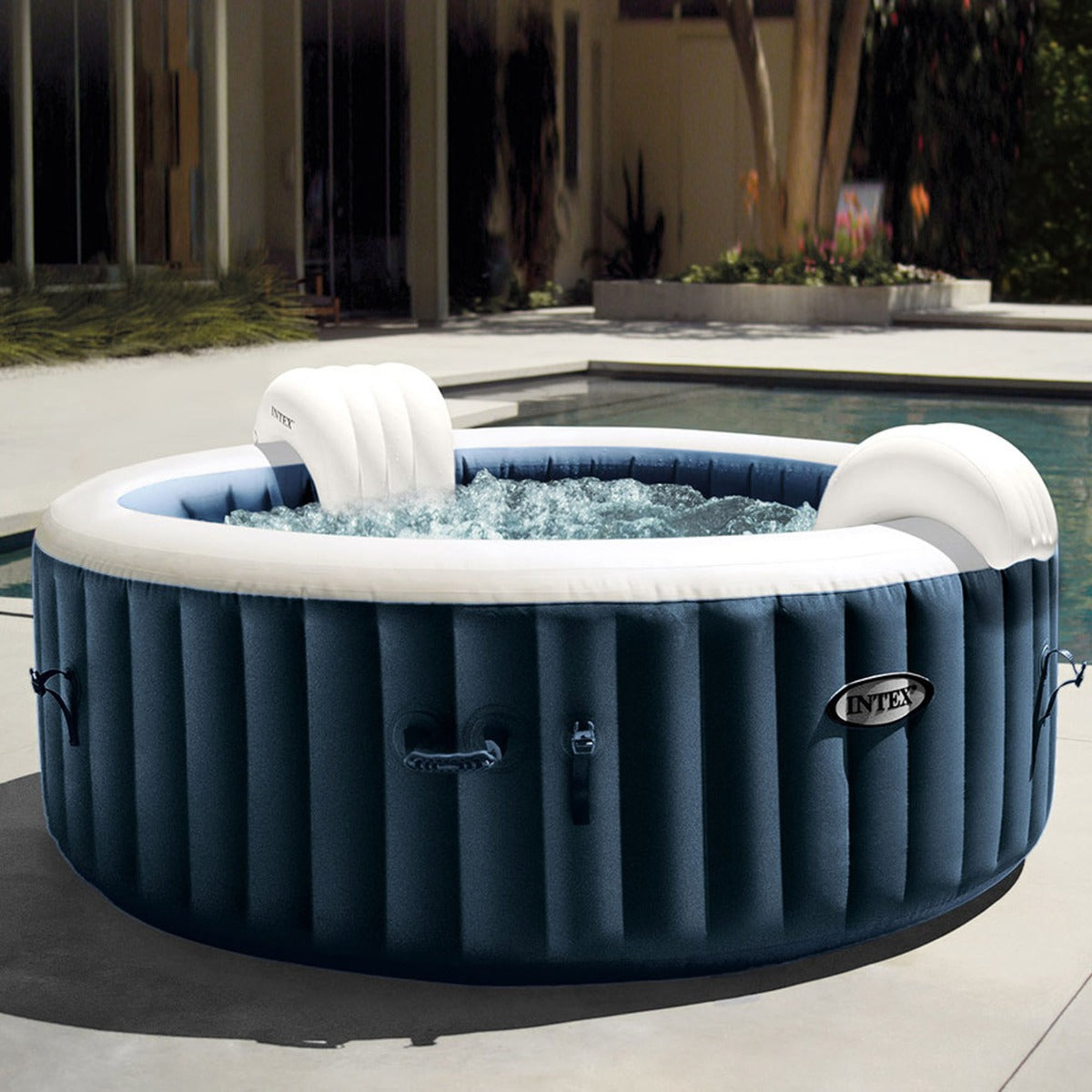 PISCINA SPA IDROMASSAGGIO BUBBLE MASSAGE BLU NAVY 4 POSTI 196 X 196 X 71 CM