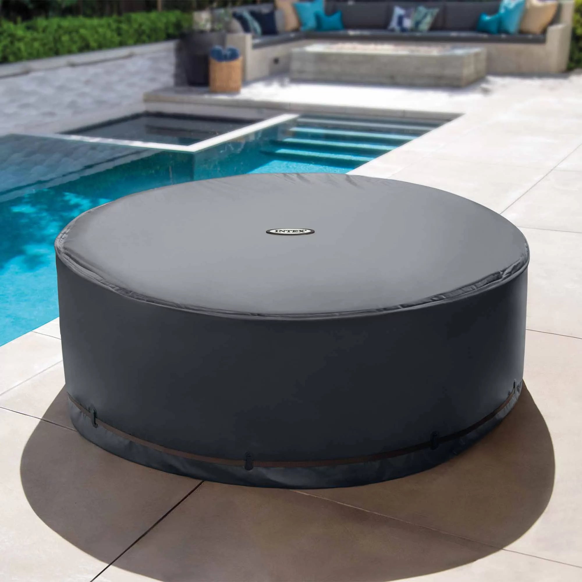 Couverture solaire PureSPA pour spas ronds 6 places, 15,55 kg, noire