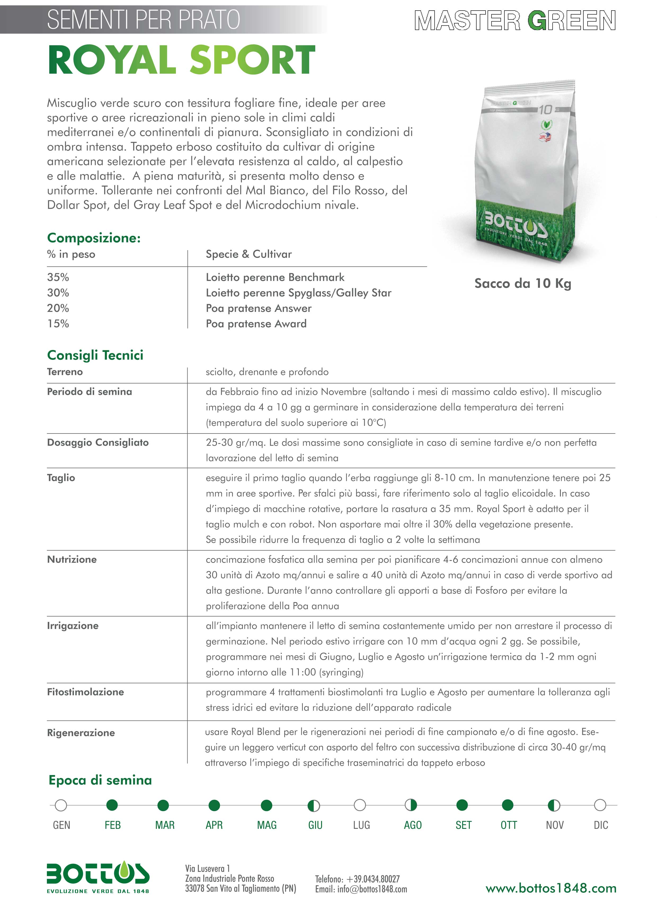 SEMENTI PER PRATO MASTERGREEN ROYAL SPORT 10KG