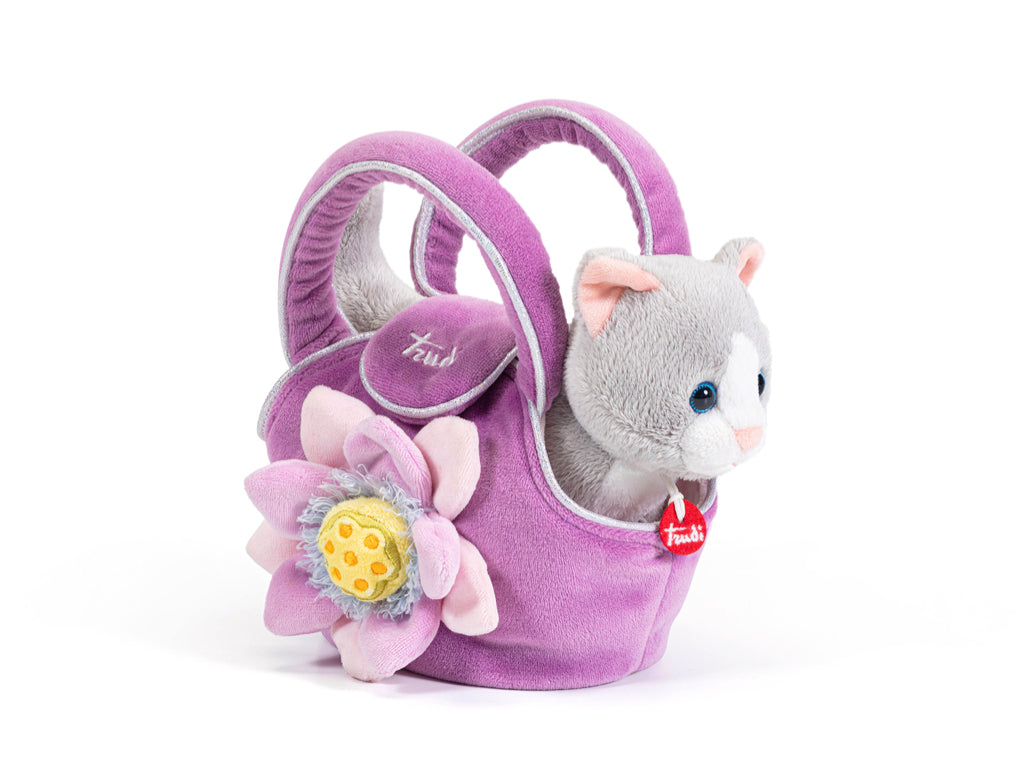 PELUCHE GATTINO NELLA BORSETTA