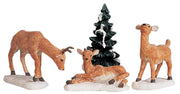 PAPA' CERBIATTO E CUCCIOLI - DAD AND FAWNS, SET OF 4