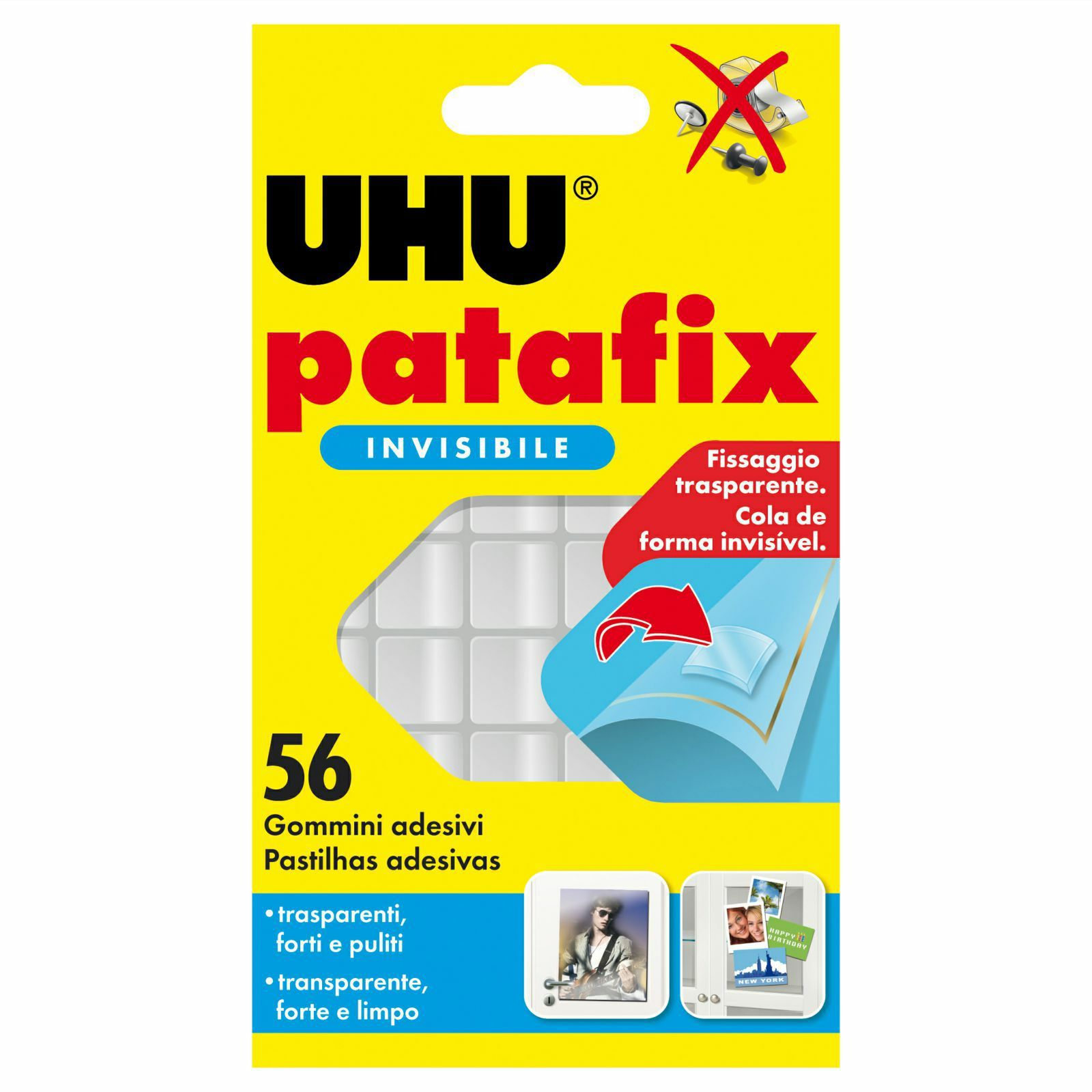 PATAFIX TRASPARENTE 56 GOMMINI ADESIVI RIUTILIZZABILI