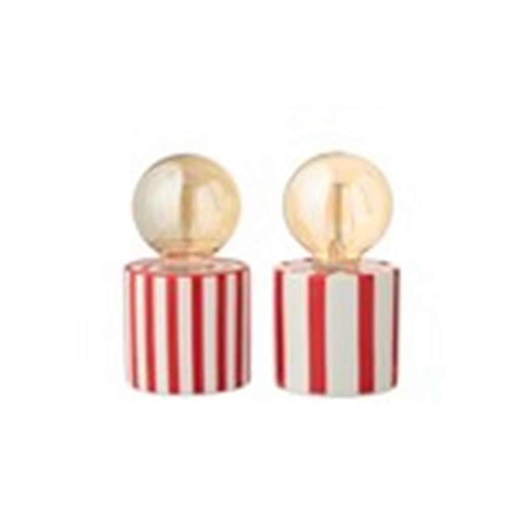 Lampada 9x9x17 cm Rosso/Bianco Modello Assortito