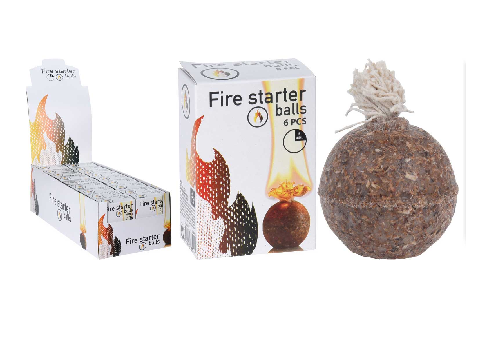 OFFERTA 18PZ SFERA LEGNO 3,5CM ACCENDIFUOCO
