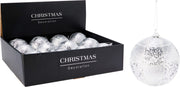 pallina di natale Glitter Natalizia 10cm Argento