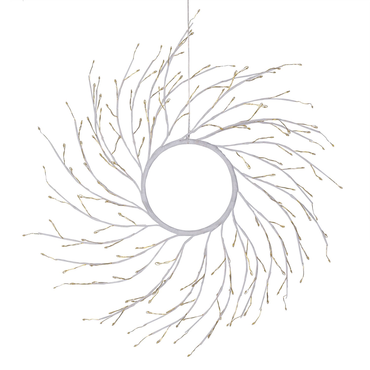 CORONA TIGLIO BIANCO D.45CM 160 MICROLED BIANCO CALDO