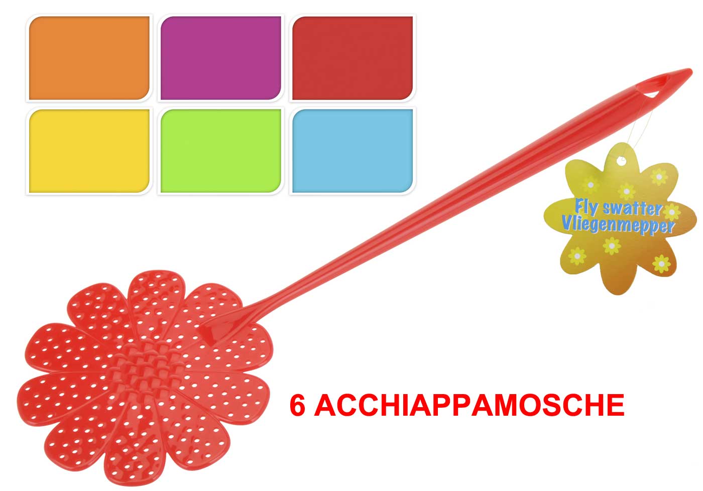 OFFERTA 6 SCACCIAMOSCHE ACCHIAPPAMOSCHE 40CM ASSORTITI