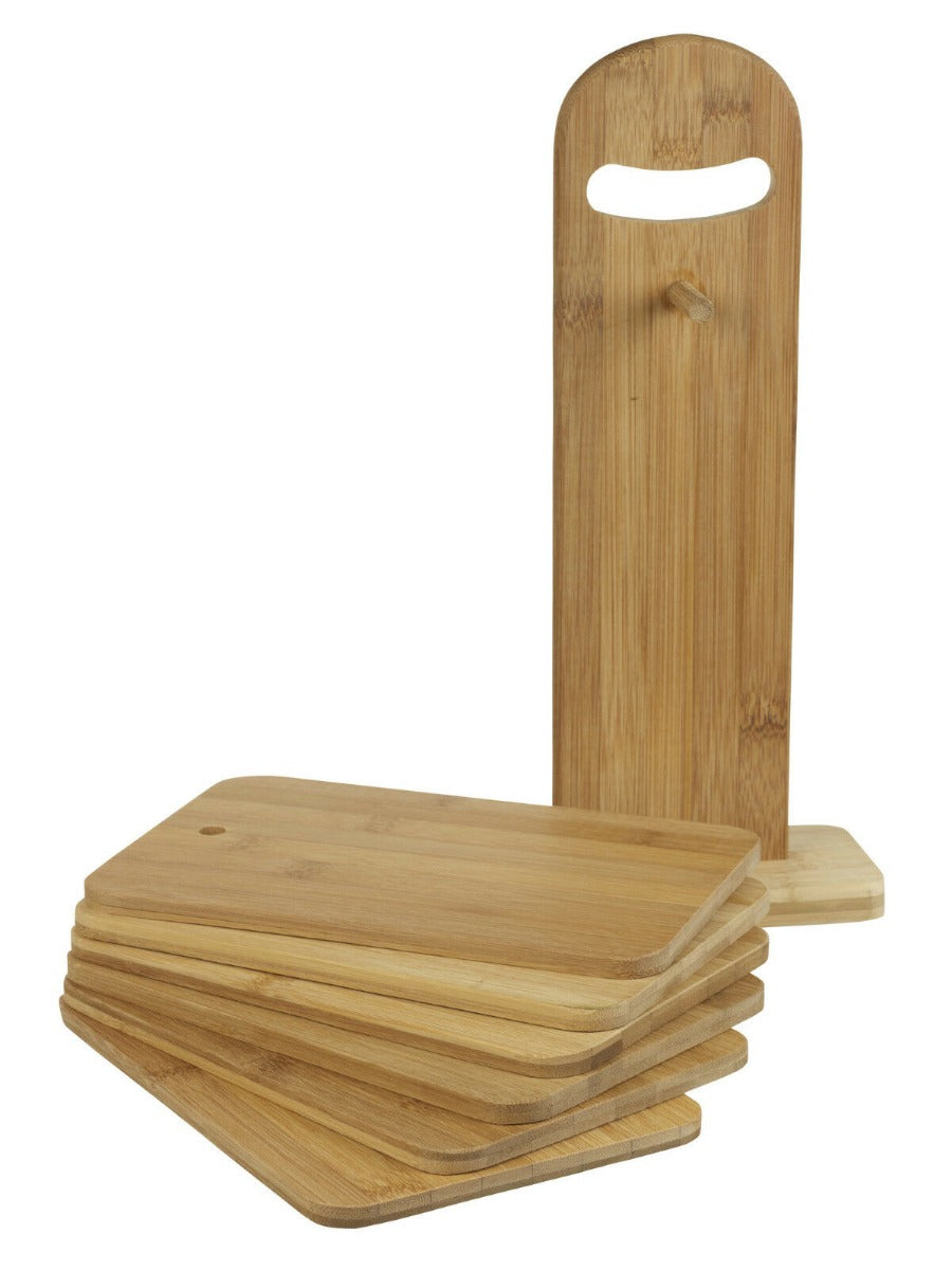 SET 6 TEGLIERI IN BAMBOO CON SUPPORTO 21X14CM