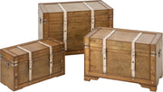 Baule Contenitore Antico Marrone 65x36x40 cm
