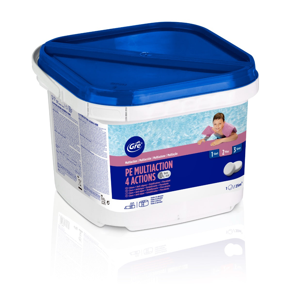 MULTI FUNZIONI 4 AZIONI PASTIGLIE 250GR PER PISCINE - 3 KG