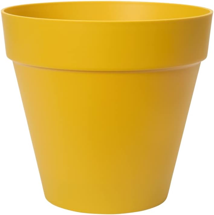 VASO LOFT URBAN ROUND WHEELS 40CM OCHRE