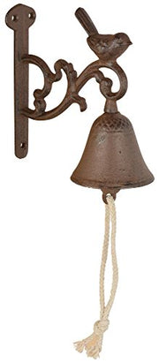 CAMPANA IN GHISA CON DECORAZIONE UCCELLINO APPENDIBILE