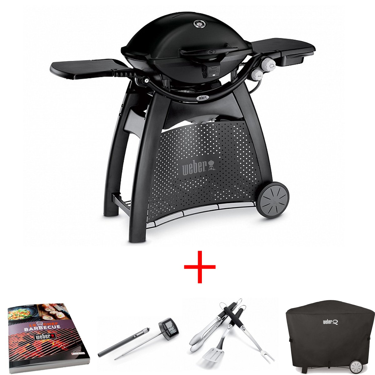 OFFERTA Q 3200 NERO WEBER + TERMOMETRO + RICETTARIO + KIT 3 ACCESSORI + CUSTODIA