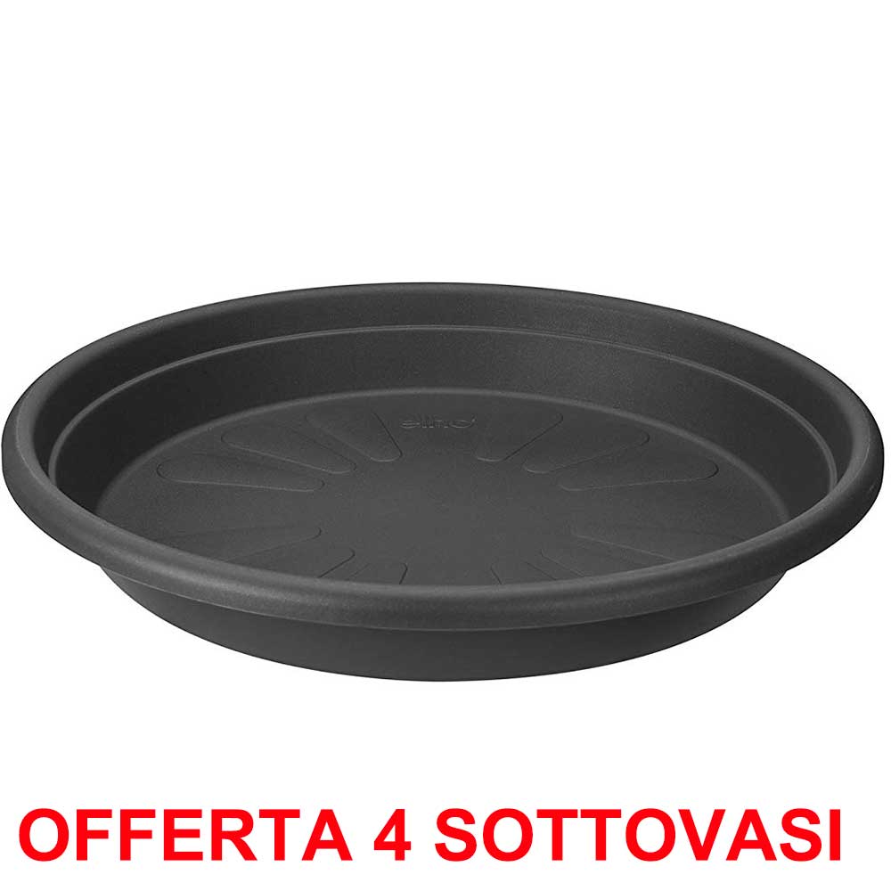 OFFERTA 4 SOTTOVASO UNIVERSAL SAUCER ROUND 25CM ANTRACITE