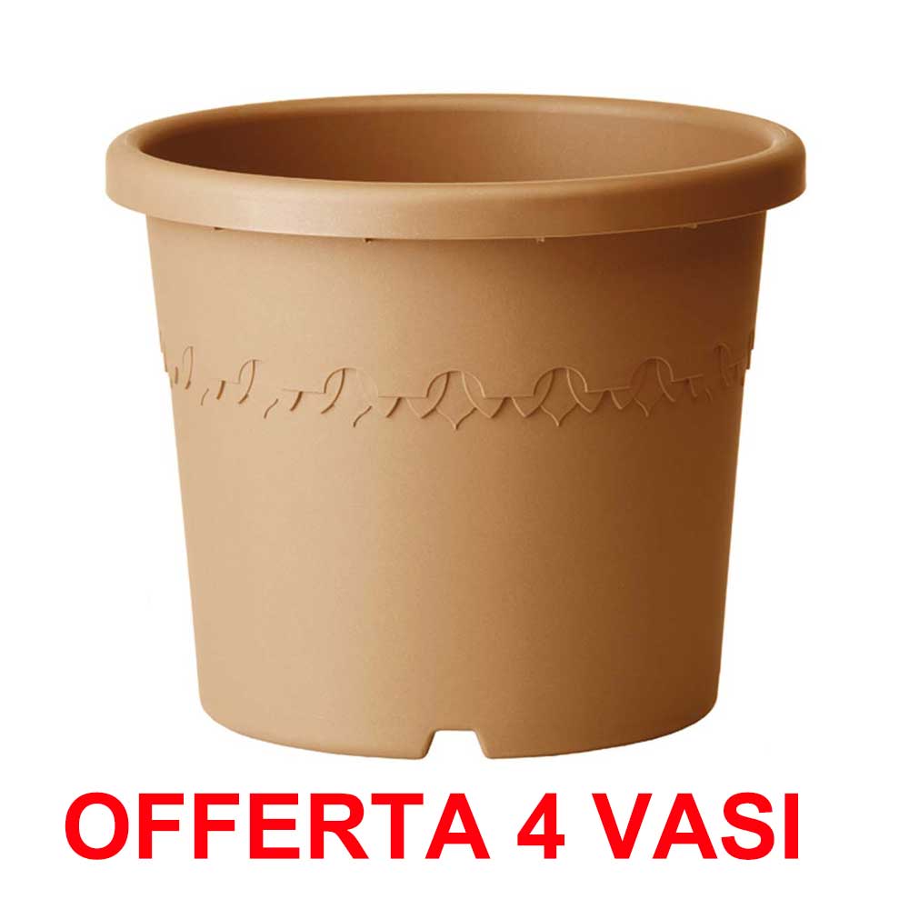OFFERTA 4 VASO ALGARVE CILINDRO 25CM TERRA