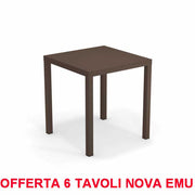 OFFERTA 6 TAVOLI NOVA 70X70 MARRONE INDIA