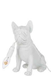 LAMPADA BULLDOG, RESINA, BIANCO