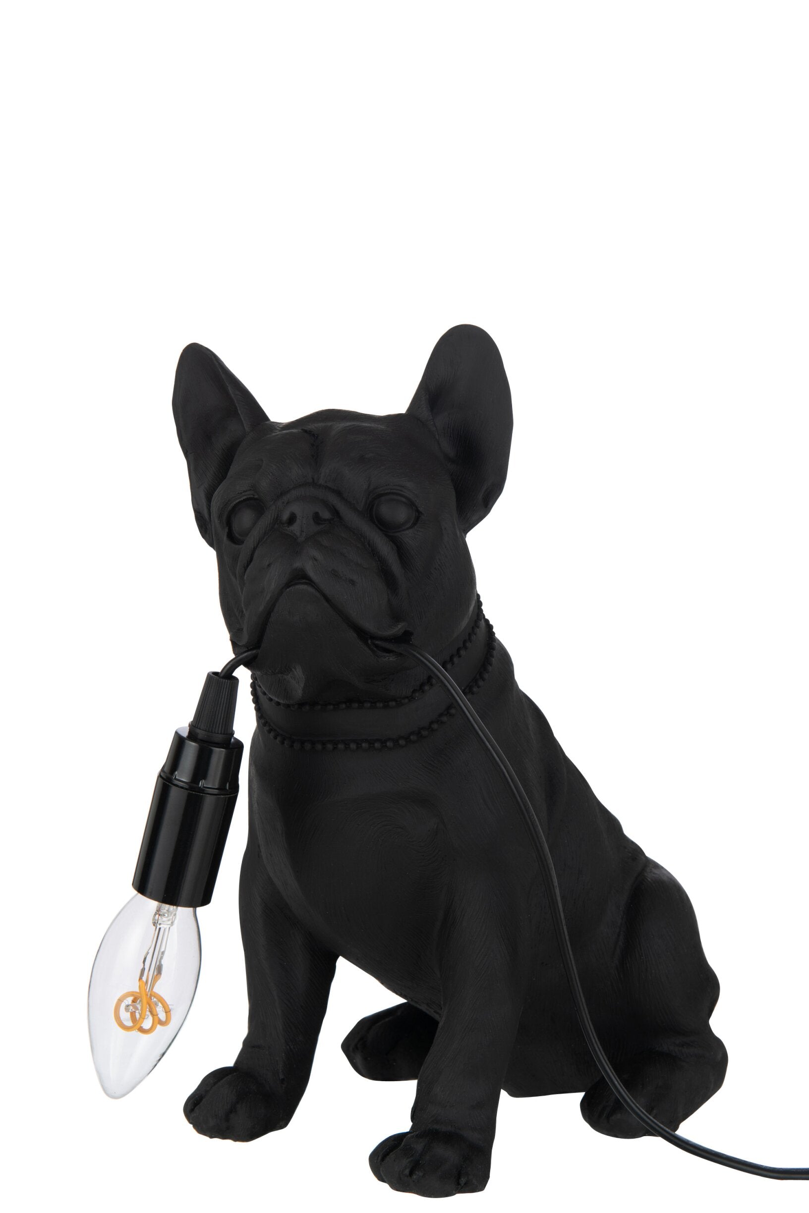 Lampada Bulldog Resina 29 cm Nero Peraga Christmas