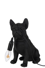 Lampada Bulldog Resina 29 cm Nero Peraga Christmas