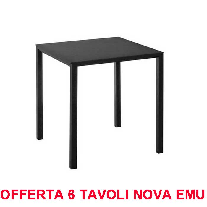 OFFERTA 6 TAVOLI NOVA 80X80 FERRO ANTICO
