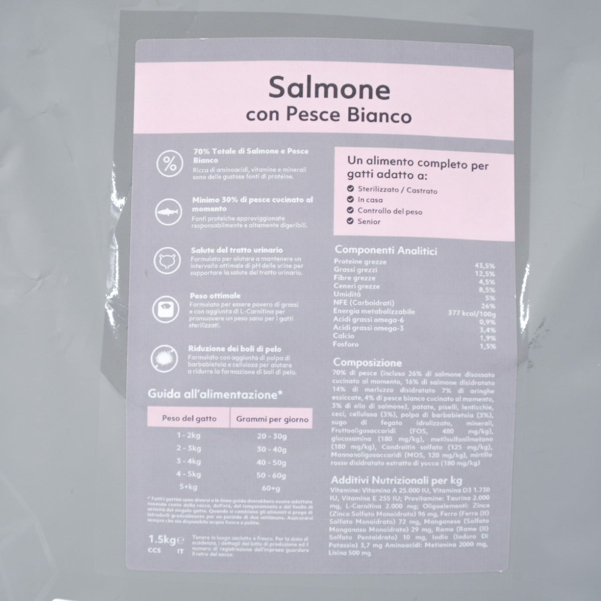 CROCCHETTE PERAGA PER GATTO ADULTO STERILIZZATO 1,5KG SALMONE CON PESCE BIANCO