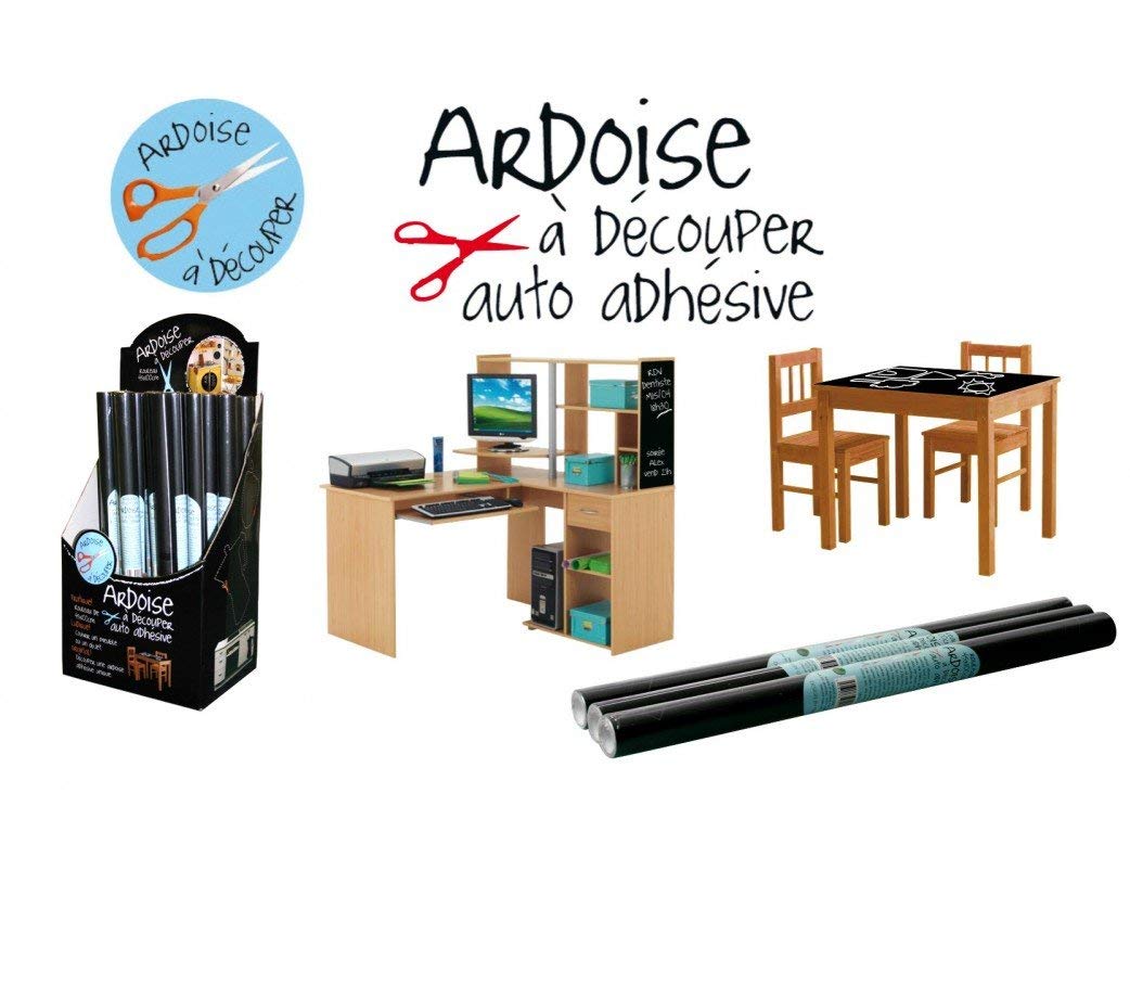 LAVAGNA NERA ADESIVA RITAGLIABILE IN ROTOLO CON PENNARELLO 45X100 CM