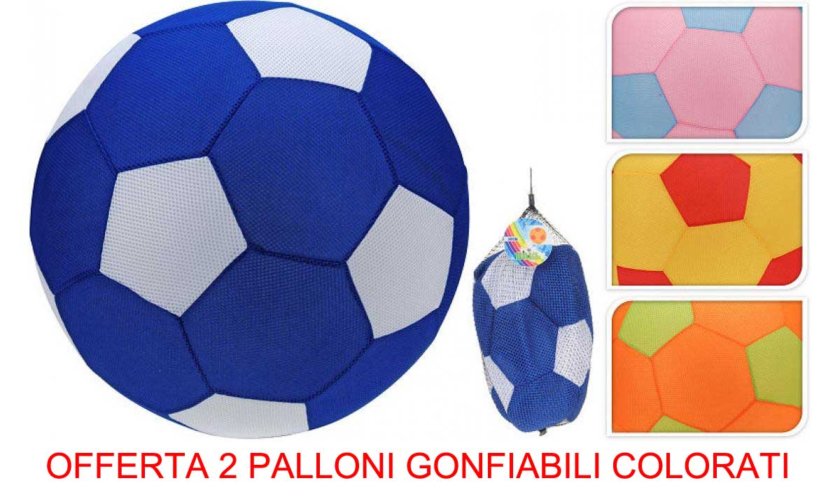 OFFERTA 2 PALLE GONFIABILI 30CM COLORI ASSORTITI