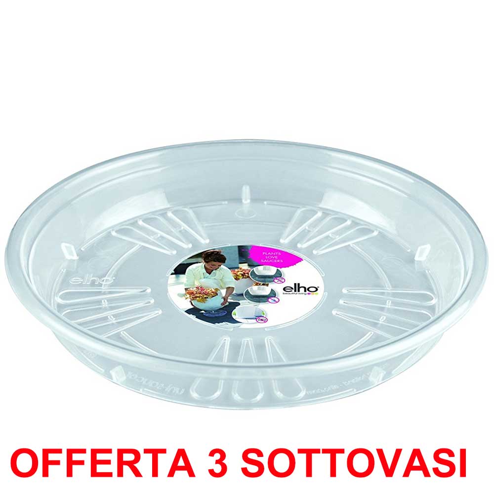 OFFERTA 3 SOTTOVASO TRASPARENTE UNI-SAUCER ROUND 28CM